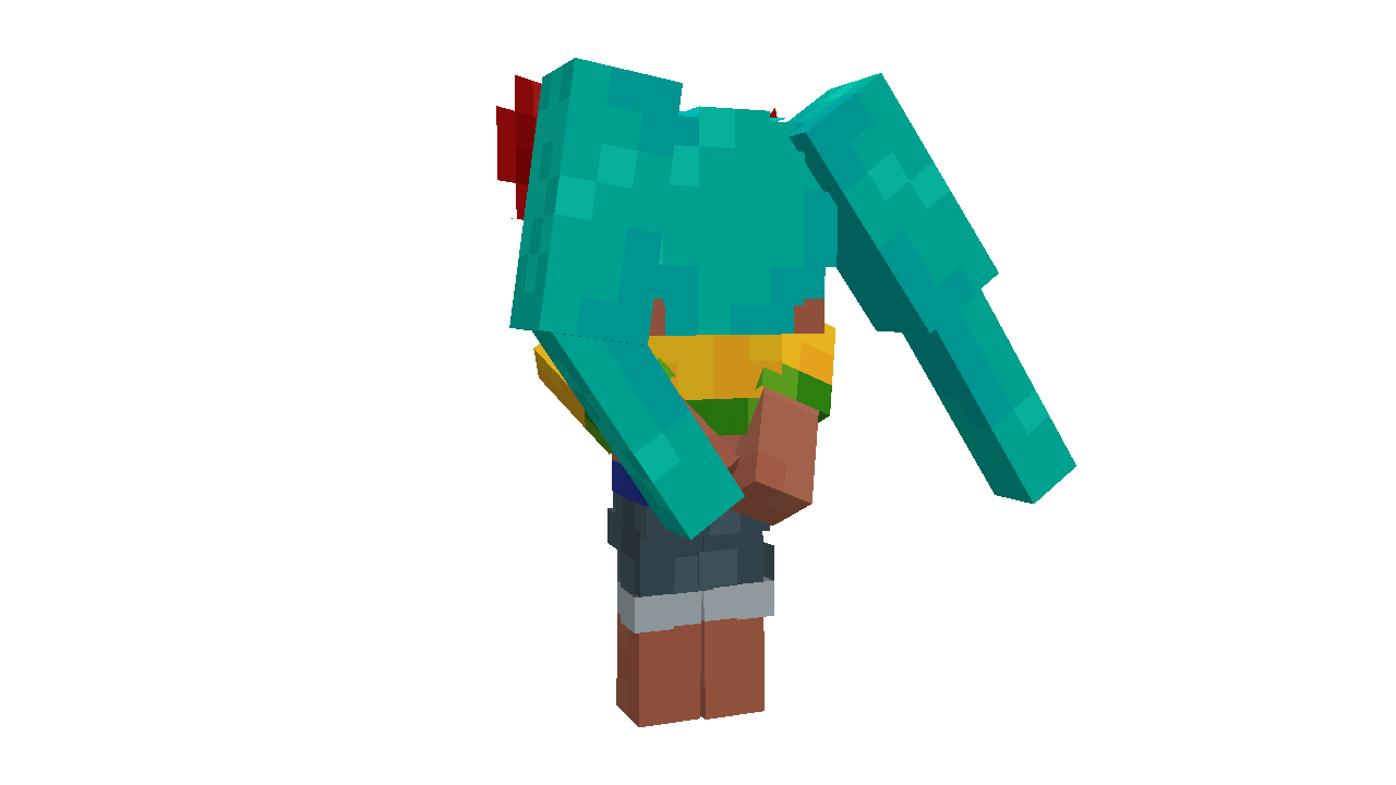 Miku entity model showing many overlapping wireframes